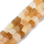 Natural Golden Silk Jade Beads Strands, Cube, 4x4x4mm, Hole: 1mm, about 103pcs/strand, 15.94 inch(40.5cm)(G-C135-E01-01)