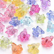 Transparent Acrylic Beads, Elephant, Mixed Color, 14x17x10mm, Hole: 2mm, about 550pcs/500g(TACR-S154-48B)