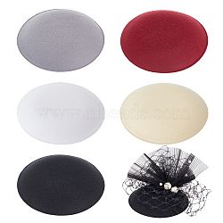 5Pcs 5 Colors EVA Cloth Teardrop Fascinator Hat Base for Millinery, Mixed Color, 170x25mm, 1pc/color(AJEW-FG0003-19)