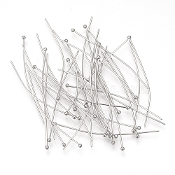 Tarnish Resistant 304 Stainless Steel Ball Head pins, Stainless Steel Color, 40x0.7mm, 21 Gauge, Head: 2mm(STAS-Q218-02C)