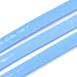PU Leather Cords, Deep Sky Blue, 10x2.5mm, about 109.36 yards(100m)/bundle(LC-S017-01C)