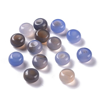 Natural Grey Agate Beads, No Hole/Undrilled, Rondelle, 8.5x5.5mm