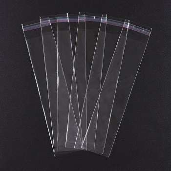 Rectangle OPP Cellophane Bags, Clear, 24x5cm, Unilateral Thickness: 0.035mm, Inner Measure: 21x5cm
