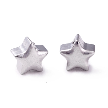 304 Stainless Steel Beads, Star, Stainless Steel Color, 6x6x4mm, Hole: 1.5mm