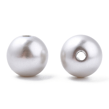 Spray Painted ABS Plastic Imitation Pearl Beads, Round, Gainsboro, 10x9.5mm, Hole: 2mm, about 1040 pcs/500g