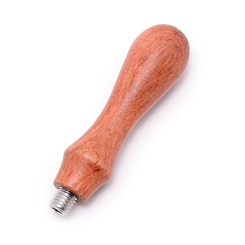 Pear Wood Handle, for Wax Seal Stamp, Wedding Invitations Making, Chocolate, 78.3~78.5x22mm, Head: 7.5mm