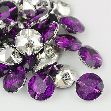 Purple Acrylic Rhinestone Button