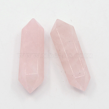 30mm Pink Bullet Rose Quartz Beads