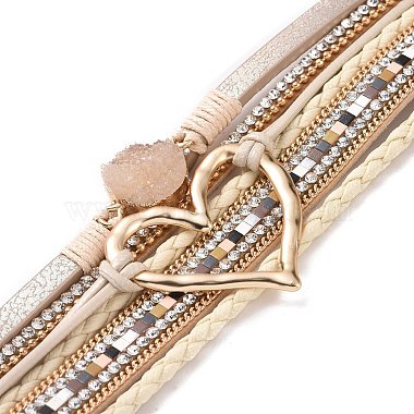 Imitation Leather Multi-Starnd Bracelets(BOHO-PW0001-039K)-3