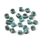 Baking Paint Glass Seed Beads, Column, Round Hole, Pale Turquoise, 4~4.5x3.5~4mm, Hole: 0.9~1mm, about 455pcs/50g(SEED-N009-02B)