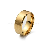 201 Stainless Steel Plain Band Ring for Men Women, Matte Gold Color, US Size 8 1/4(18.3mm)(RJEW-WH0010-06D-MG)