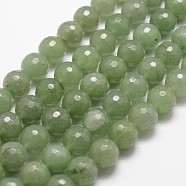 Natural Green Aventurine Beads Strands, Faceted, Round, 8mm, Hole: 1mm, about 44pcs/strand, 14.9 inch~15.1 inch(G-D840-28-8mm)