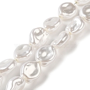 ABS Plastic Imitation Pearl Beads Strands, Nuggest, Snow, 12~12.5x10.5x6mm, Hole: 1.2mm, about 90pcs/strand, 44.29 inch(112.5cm)(KY-F021-02-1)