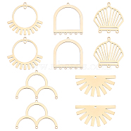 10Pcs 5 Styles 201 Stainless Steel Pendants, Laser Cut, Mixed Shapes, Real 18K Gold Plated, 2pcs/style(STAS-UN0020-96G)