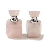 Natural Rose Quartz Dropper Perfume Bottles, with Stainless Steel Color Tone 304 Stainless Steel Findings, SPA Aromatherapy Essemtial Oil Empty Bottle, 3.2~3.25x3.5x5.95~6cm(DJEW-H010-02P-02)