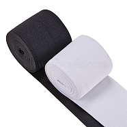 Flat Elastic Rubber Cord/Band, Webbing Garment Sewing Accessories, Mixed Color, 80x0.5mm, about 5m/roll, 2rolls/set(EC-BC0001-06B)