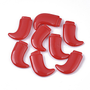 Resin Beads, Opaque, No Hole/Undrilled, Scabbard, Red, 28x21x6mm(RESI-S374-43A)