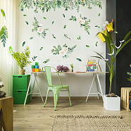 PVC Wall Stickers, Wall Decoration, Leaf, 390x980mm, 2 sheets/set(DIY-WH0228-979)