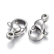 304 Stainless Steel Lobster Claw Clasps, Parrot Trigger Clasps, Stainless Steel Color, 10x6.5x3.5mm, Hole: 1mm(X-STAS-F182-01P-D)