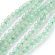 Natural Green Aventurine Beads Strands, Round, Light Green, 4mm, Hole: 1mm(G-G099-4mm-17)