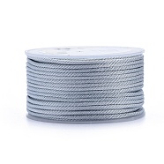 Polyester Braided Cords, for Jewelry Making Beading Crafting, Light Steel Blue, 2mm, about 21.87 yards(20m)/roll(OCOR-I006-A01-09)
