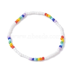 Glass Seed Beaded Stretch Bracelets, Colorful, Inner Diameter: 2-1/4 inch(5.55cm)(BJEW-JB09975-01)