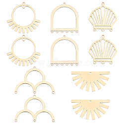 10Pcs 5 Styles 201 Stainless Steel Pendants, Laser Cut, Mixed Shapes, Real 18K Gold Plated, 2pcs/style(STAS-UN0020-96G)
