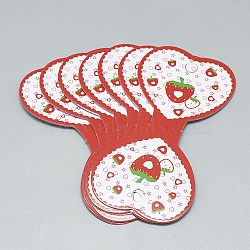 Cardboard Necklace & Bracelet Display Cards, Strawberry, Red, 9.6x4.7cm(X-CDIS-R034-29)