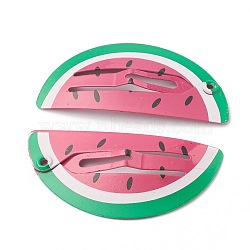 Baking Painted Iron Snap Hair Clips, for Children's Day, Watermelon, Colorful, 40x19.5x3.3mm(PHAR-B0002-15)