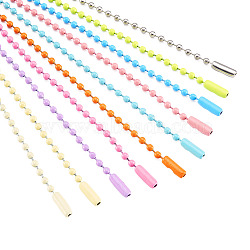 200Pcs 10 Colors Iron Ball Chain, Baking Varnish, Unwelded, Mixed Color, 98x2mm, 20pcs/color(CH-TA0001-07)