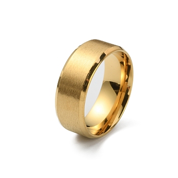 201 Stainless Steel Plain Band Ring for Men Women, Matte Gold Color, US Size 8 1/4(18.3mm)