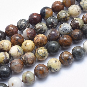 Natural Pietersite Beads Strands, Round, 8mm, Hole: 1mm, about 49pcs/strand, 15.7 inch
