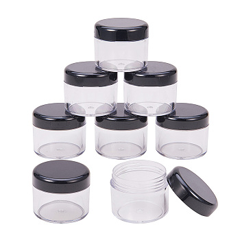 20G Elegant Plastic Cosmetic Facial Cream Jar, Empty Portable Refillable Bottle, Black, 3.1x.37cm, capacity: 20g