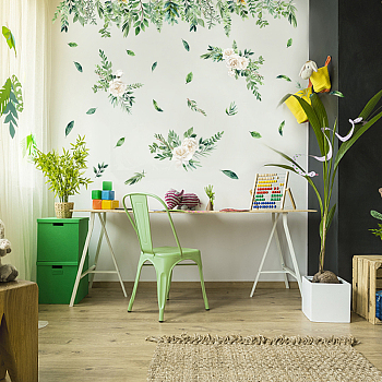 PVC Wall Stickers, Wall Decoration, Leaf, 390x980mm, 2 sheets/set