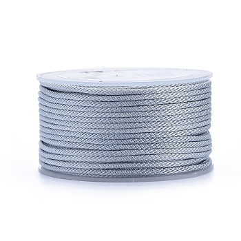 Polyester Braided Cords, for Jewelry Making Beading Crafting, Light Steel Blue, 2mm, about 21.87 yards(20m)/roll