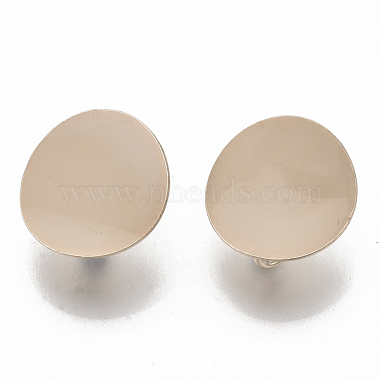 Light Gold Plated Iron Stud Earring Findings(IFIN-T014-01-NR)-2