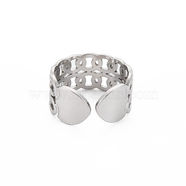 Bague ouverte en acier inoxydable anti-ternissement 304 pour femme(RJEW-S405-162P)-2