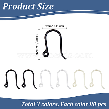 240Pcs 3 Colors Plastic Earring Hooks(KY-ME0001-02)-2