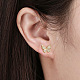 papillon 925 boucles d'oreilles à tige en argent sterling et zircone cubique pour femme(EJEW-P231-38G)-3