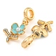 Rack Plating Alloy Enamel Flower European Dangle Charms(FIND-B034-15G-02)-2