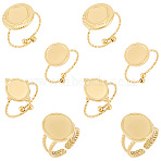 DIY Blank 304 Stainless Steel Open Cuff Ring Making Kit, Real 18K Gold Plated, US Size 7 3/4(18~17.9mm)(DIY-UN0005-79)