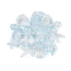 Ocean Theme Transparent Acrylic Beads, Mixed Shapes, Light Steel Blue, 10~20x5.5~23x2.5~9mm, Hole: 1.5~1.8mm, about 1272pcs/500g(TACR-T028-69-01A)