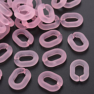 Transparent Acrylic Linking Rings, Quick Link Connectors, Frosted, Oval, Pink, 19.5x15x5mm, Inner Diameter: 6x11
mm(MACR-S373-19B-D03)