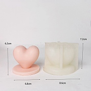 DIY Food Grade Silicone Candle Molds, Resin Casting Molds, For UV Resin, Epoxy Resin Jewelry Making, Heart, White, 8.6x7.2cm, Inner Diameter: 6.3x6.8cm(PW-WG53302-01)