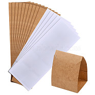 60Pcs Rectangle Foldable Cardboard Necklace Display Cards, with 10 Sheets PE Necklace Chain Adhesive Pouches, BurlyWood, Card: 24.5x6.5x0.03cm, Hole: 1.8mm(CDIS-GL0001-02)