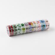 Mixed Pattern DIY Scrapbook, Decorative Adhesive Tapes, Mixed Color, 15mm, about 2.3m/roll(DIY-F004-02)