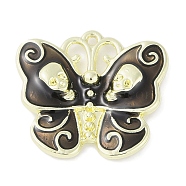 Halloween Rack Plating Alloy Enamel Pendants, Cadmium Free & Nickel Free & Lead Free, Butterfly with Skull Charm, Golden, 20.5x23x3.5mm, Hole: 1.2mm(PALLOY-F018-27G-01)