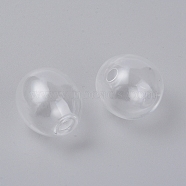 Round Mechanized Blown Glass Globe Ball Bottles, for Stud Earring or Crafts, Oval, Clear, 22x18mm, Hole: 4mm(GLAA-TAC0003-08)