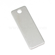 304 Stainless Steel Stamping Blank Tag Pendants, Rectangle, Stainless Steel Color, 25x9x1mm, Hole: 2.5mm(X-STAS-T008-119)