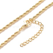 Brass Twist Rope Chains Necklace for Women, Cadmium Free & Lead Free, Real 18K Gold Plated, 17.60 inch(44.7cm)(X-NJEW-P265-15G)